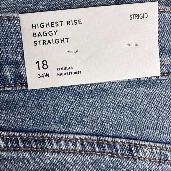 American Eagle High Rose Baggy Jeans 18 34w - Picture 5 of 5